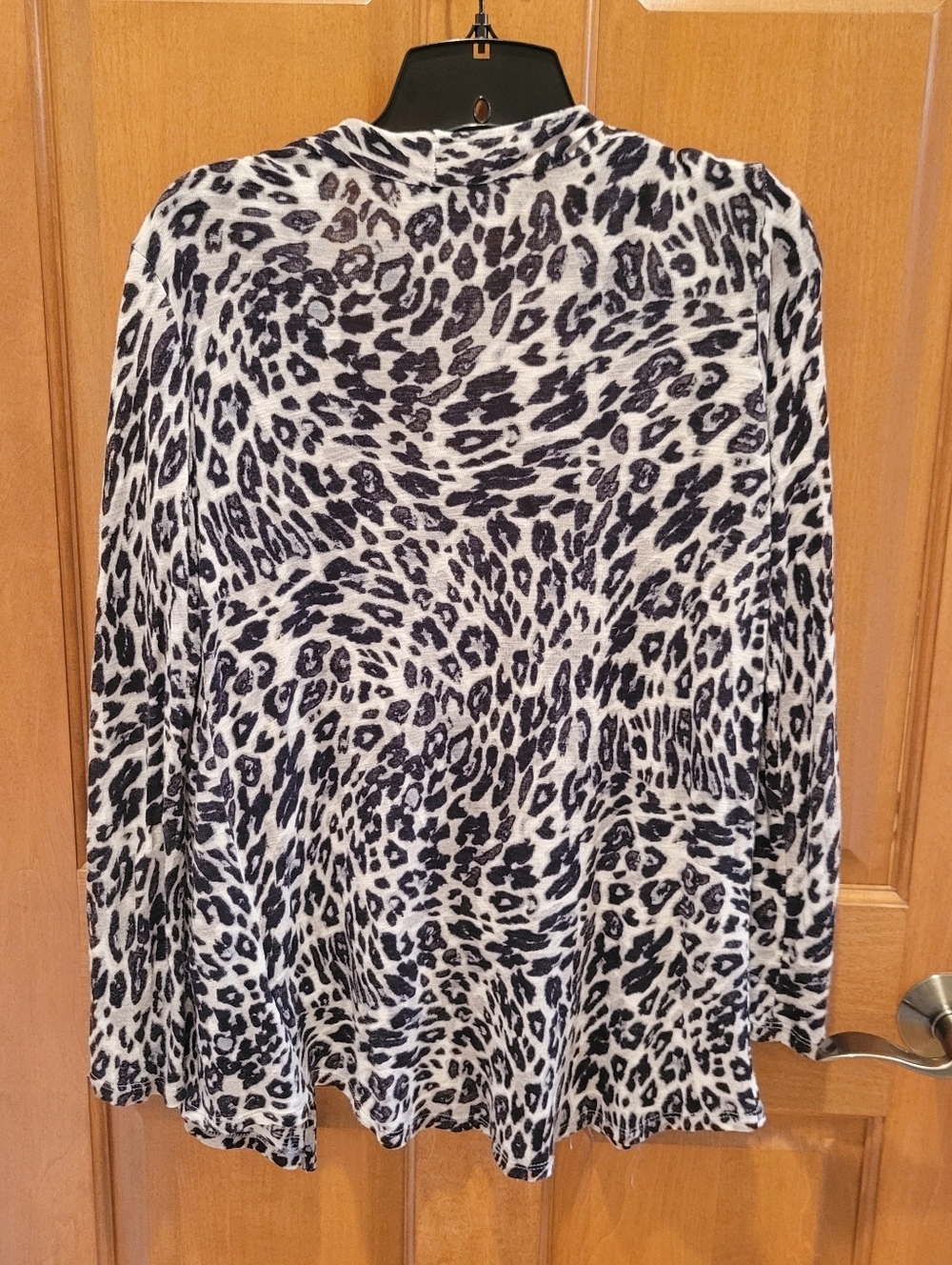 H&M Black and White Leopard Print Open Front Cardigan Size XS Career Work Attire - Picture 3 of 9